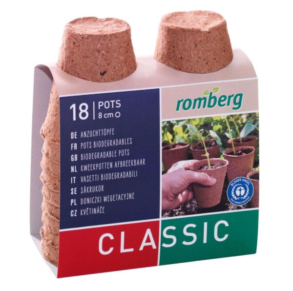 Romberg Compostable Pots 8cm | round | 18 pcs.